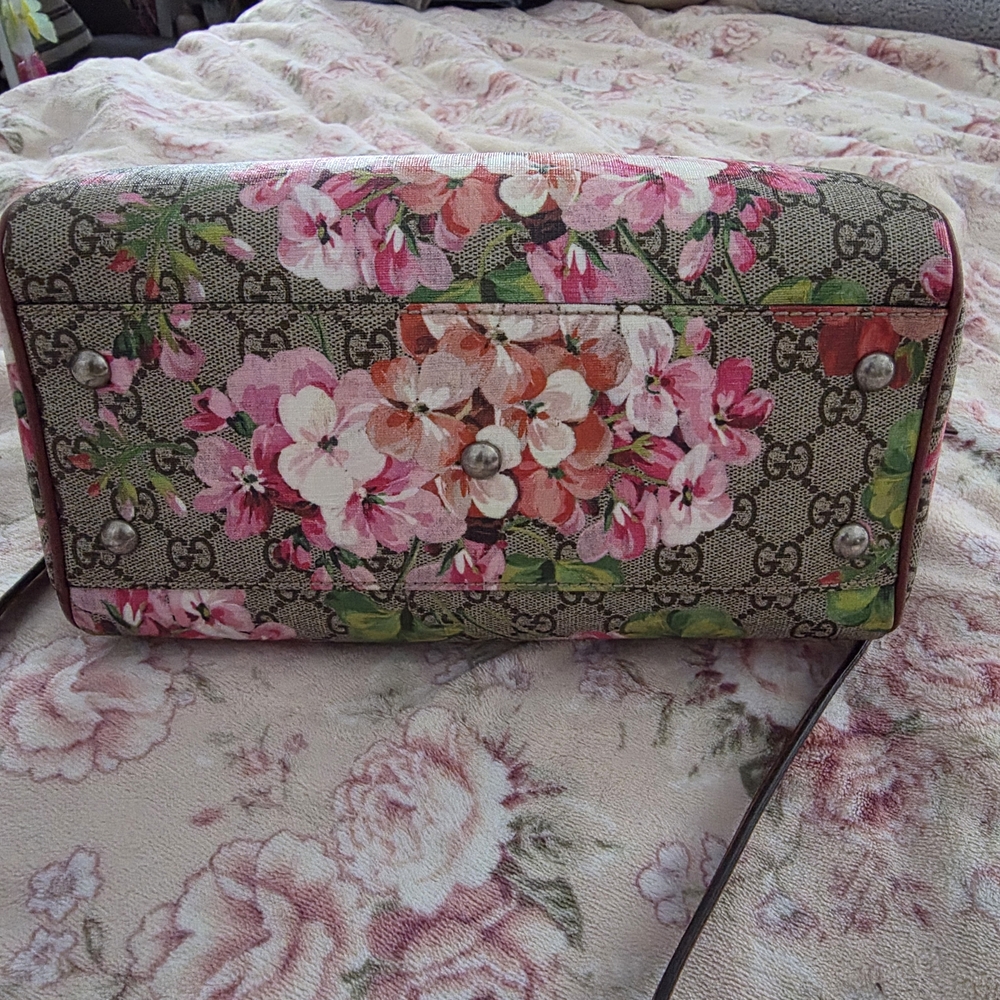 Gucci Floral Canvas Women's Bag - Pink and Brown - Picture 4 of 9